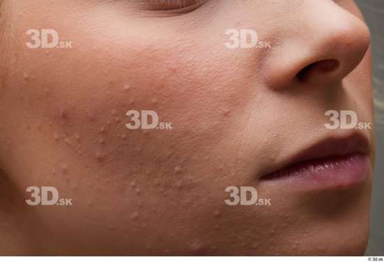 Mouth Nose Cheek Skin Woman White Slim Studio photo references