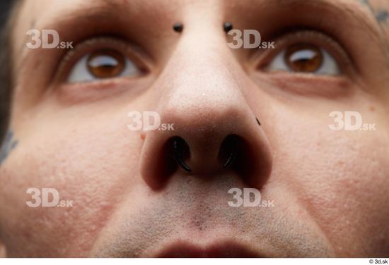 Mouth Nose Cheek Skin Man White Piercing Slim Studio photo references