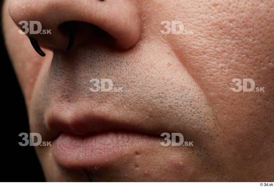 Mouth Nose Cheek Skin Man White Slim Wrinkles Studio photo references