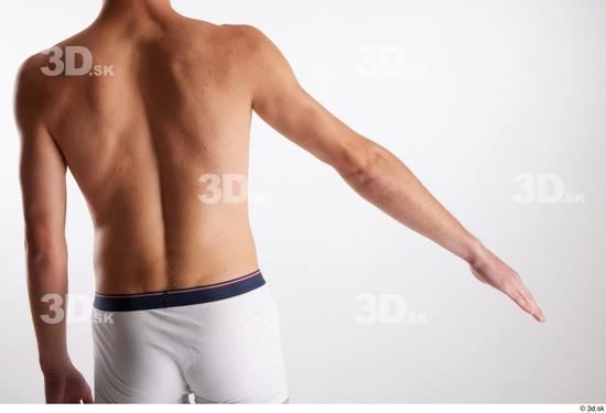 Arm Back Man White Underwear Slim Studio photo references