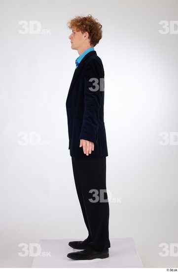 Whole Body Man White Formal Shoes Shirt Pants Jacket Slim Standing Studio photo references