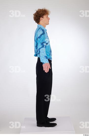 Whole Body Man White Formal Shoes Shirt Pants Slim Standing Studio photo references