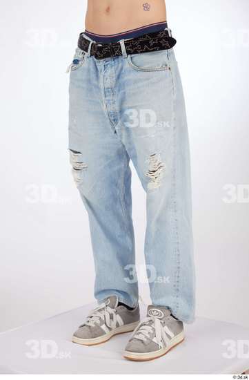 Leg Man White Casual Jeans Slim Studio photo references