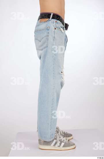 Leg Man White Casual Jeans Slim Studio photo references