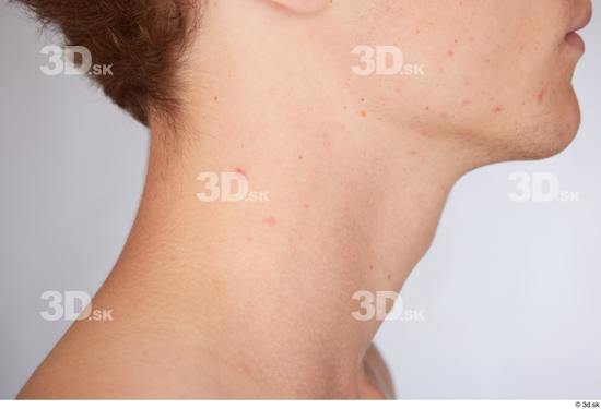 Neck Man White Slim Studio photo references