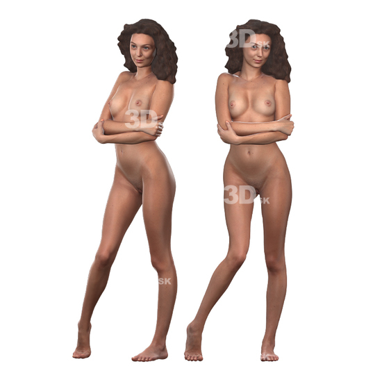 Whole Body Woman White 3D Cleaned Bodies