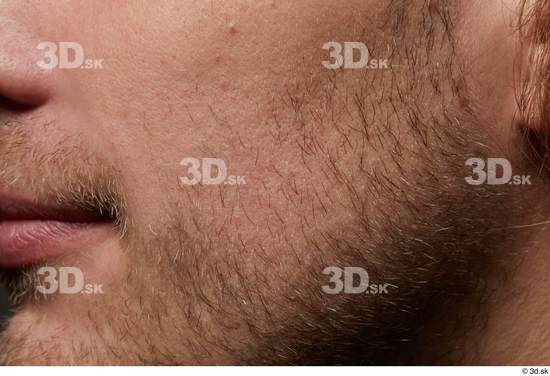 Face Man White Slim Bearded Face Skin Textures