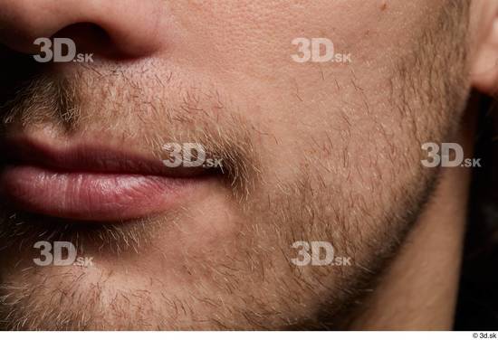 Face Man White Slim Bearded Face Skin Textures