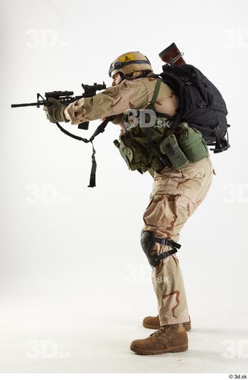 Whole Body Weapons-Rifle Man Pose with machine rifle White Army Athletic Bearded Studio photo references