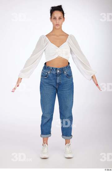 Whole Body Woman T poses White Casual Slim Street photo references