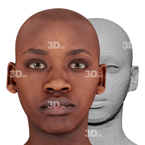 Retopologized 3D Head scan of Shamone Glenn