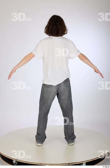 Whole Body Man T poses White Casual Slim Street photo references