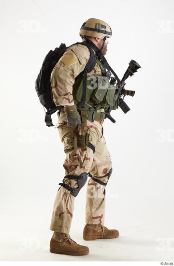 Whole Body Weapons-Rifle Man Pose with machine rifle White Army Athletic Bearded Studio photo references