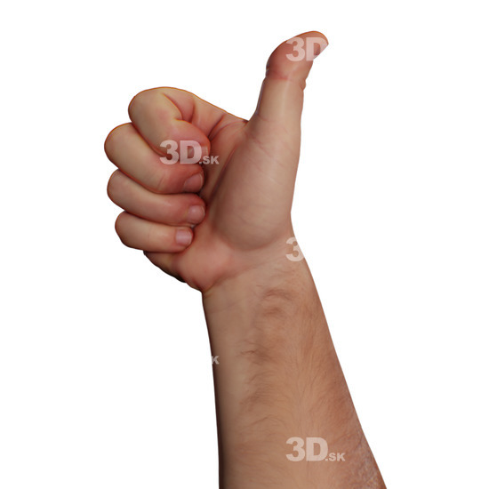 Hand Man White 3D Raw Hand Scans