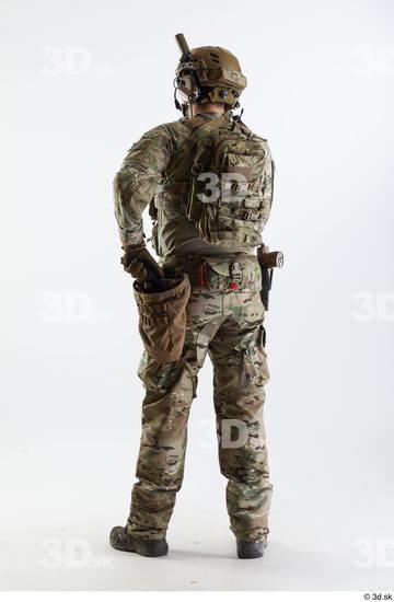 Whole Body Weapons-Rifle Man Pose with machine rifle White Army Athletic Studio photo references