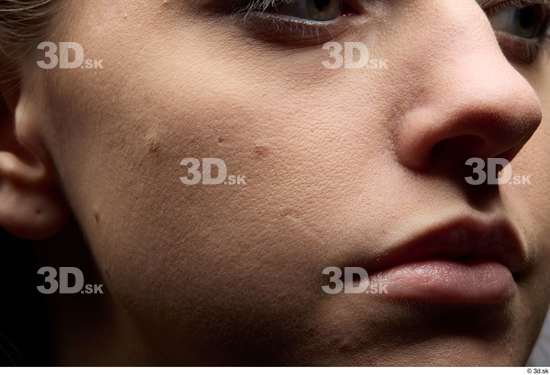 Face Woman White Slim Face Skin Textures