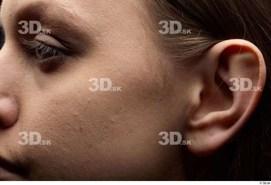 Face Woman White Slim Face Skin Textures