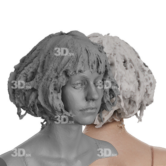 Head Woman White 3D Groom Raw