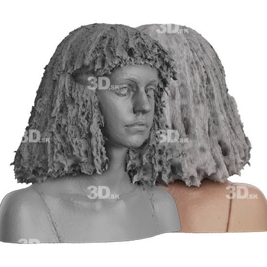 Head Woman White 3D Groom Raw