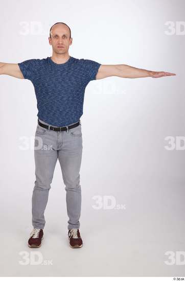 Whole Body Man T poses White Casual Slim Street photo references