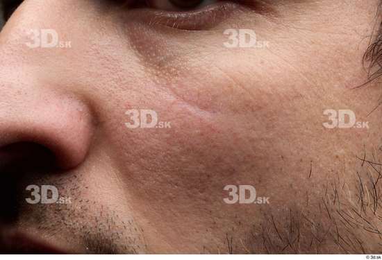 Face Man White Slim Face Skin Textures