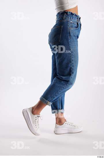 Leg Woman White Casual Slim Studio photo references