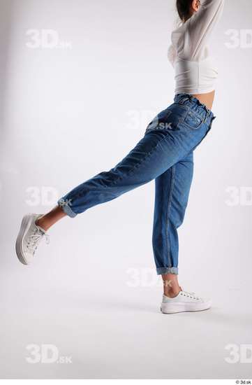 Leg Woman White Casual Slim Studio photo references