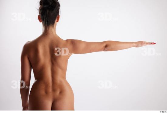 Arm Back Woman White Nude Slim Studio photo references