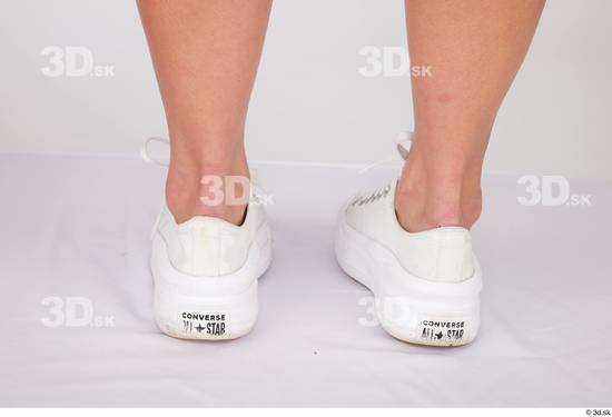 Foot Woman White Casual Shoes Slim Studio photo references