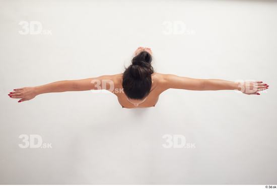 Whole Body Woman White Nude Slim Kneeling Top Studio photo references