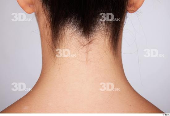 Neck Woman White Slim Studio photo references