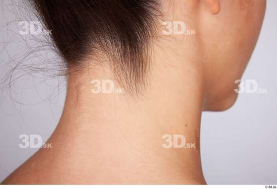 Neck Woman White Slim Studio photo references