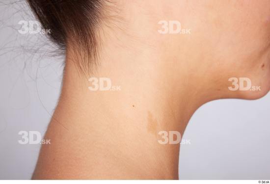 Neck Woman White Slim Studio photo references