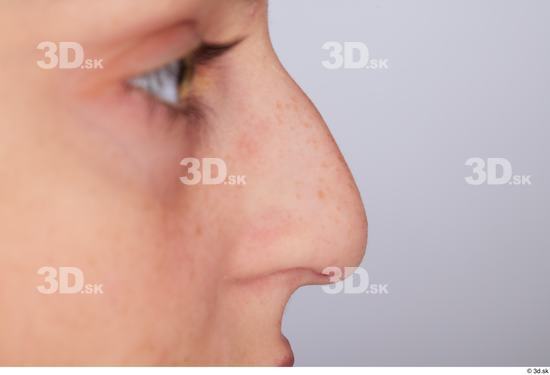 Nose Woman White Slim Studio photo references