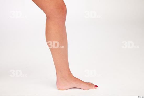 Calf Woman White Nude Slim Studio photo references