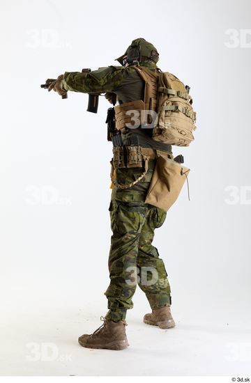 Whole Body Weapons-Rifle Man Pose with machine rifle White Army Athletic Bearded Studio photo references