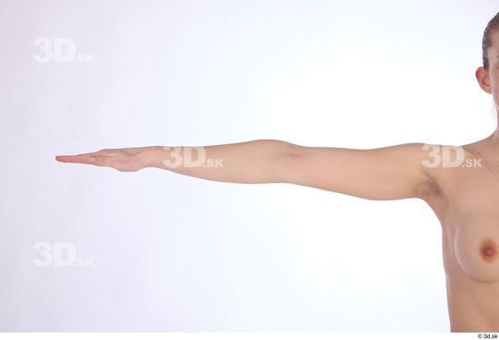 Arm Woman White Nude Slim Studio photo references