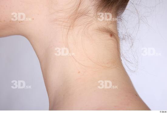 Neck Woman White Slim Studio photo references