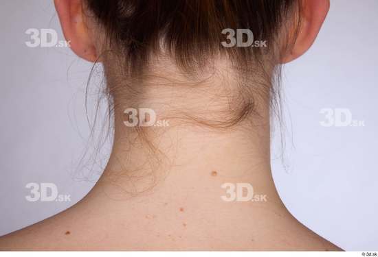 Neck Woman White Slim Studio photo references