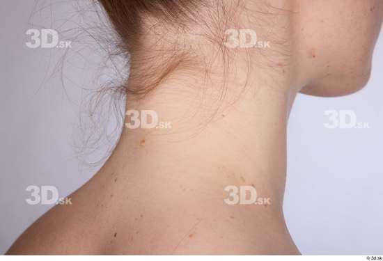 Neck Woman White Slim Studio photo references