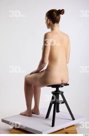 Whole Body Woman White Nude Slim Sitting Studio photo references