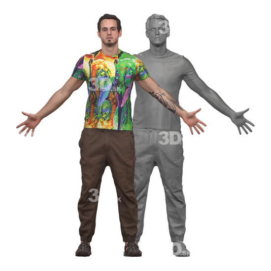 Man White 3D Clean A-Pose Bodies