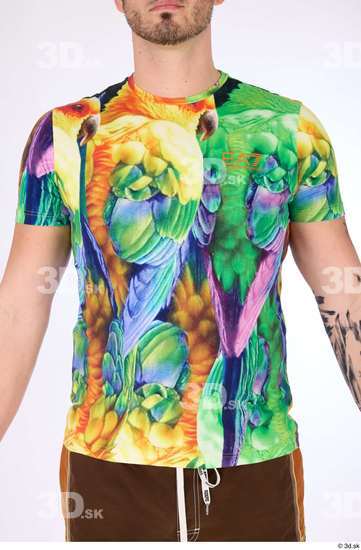 Upper Body Man White Casual Average Parrot Studio photo references