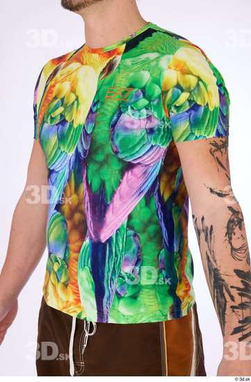 Upper Body Man White Casual Average Parrot Studio photo references