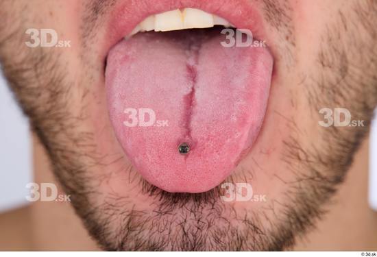 Tongue Man White Piercing Average Studio photo references