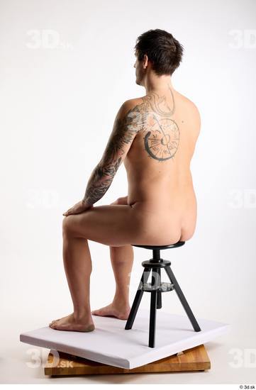 Whole Body Man White Nude Average Sitting Studio photo references