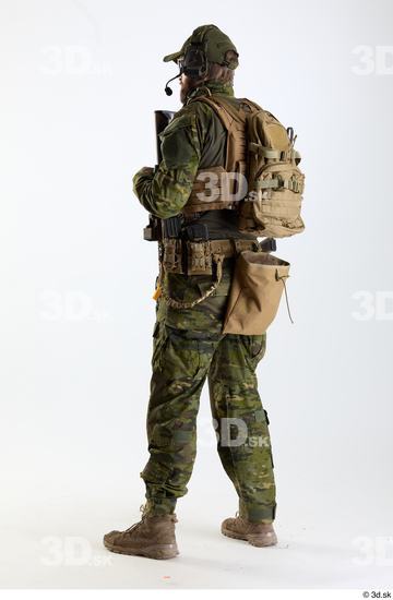 Whole Body Weapons-Rifle Man Pose with machine rifle White Army Athletic Bearded Studio photo references