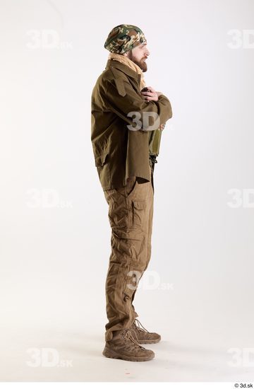 Whole Body Weapons-Rifle Man Pose with machine rifle White Army Athletic Bearded Studio photo references