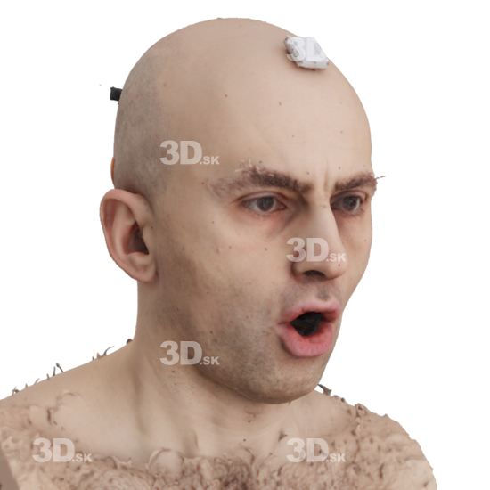 Head Man White 3D Phonemes And Emotions