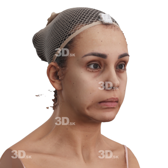 Head Woman 3D Phonemes And Emotions Hispanic